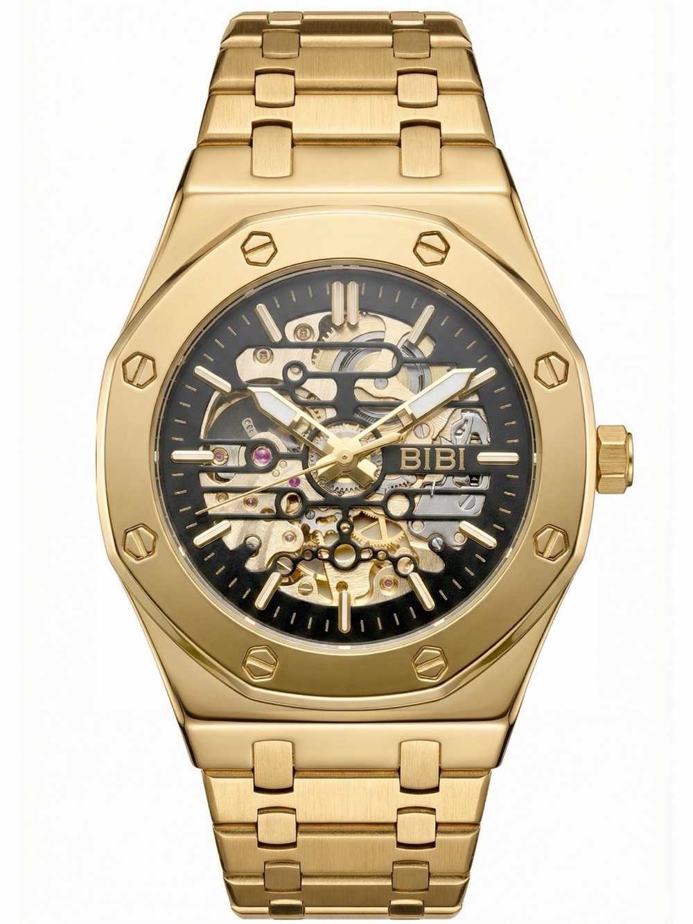 BiBi Gold Skeleton Automatic Bracelet Watch